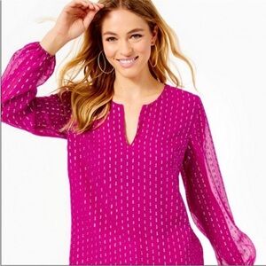 Shimmering Lily Pulitzer Aaron Silk Top NWOT